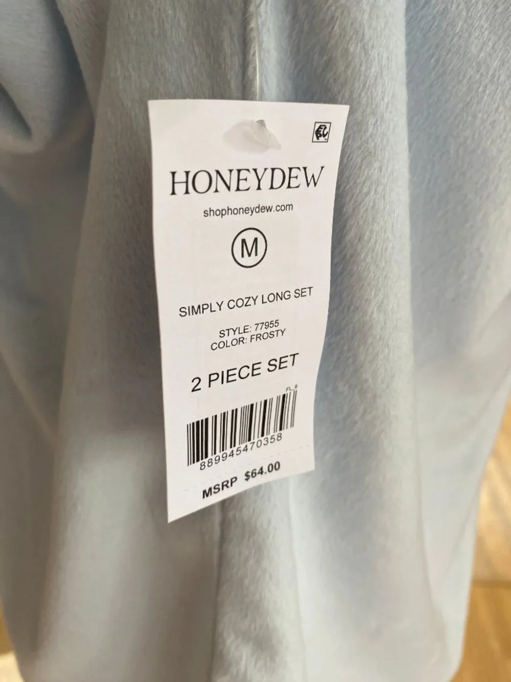 NEW Honeydew Simply Cozy Sleigh Pajama Set Frosty Blue Medium